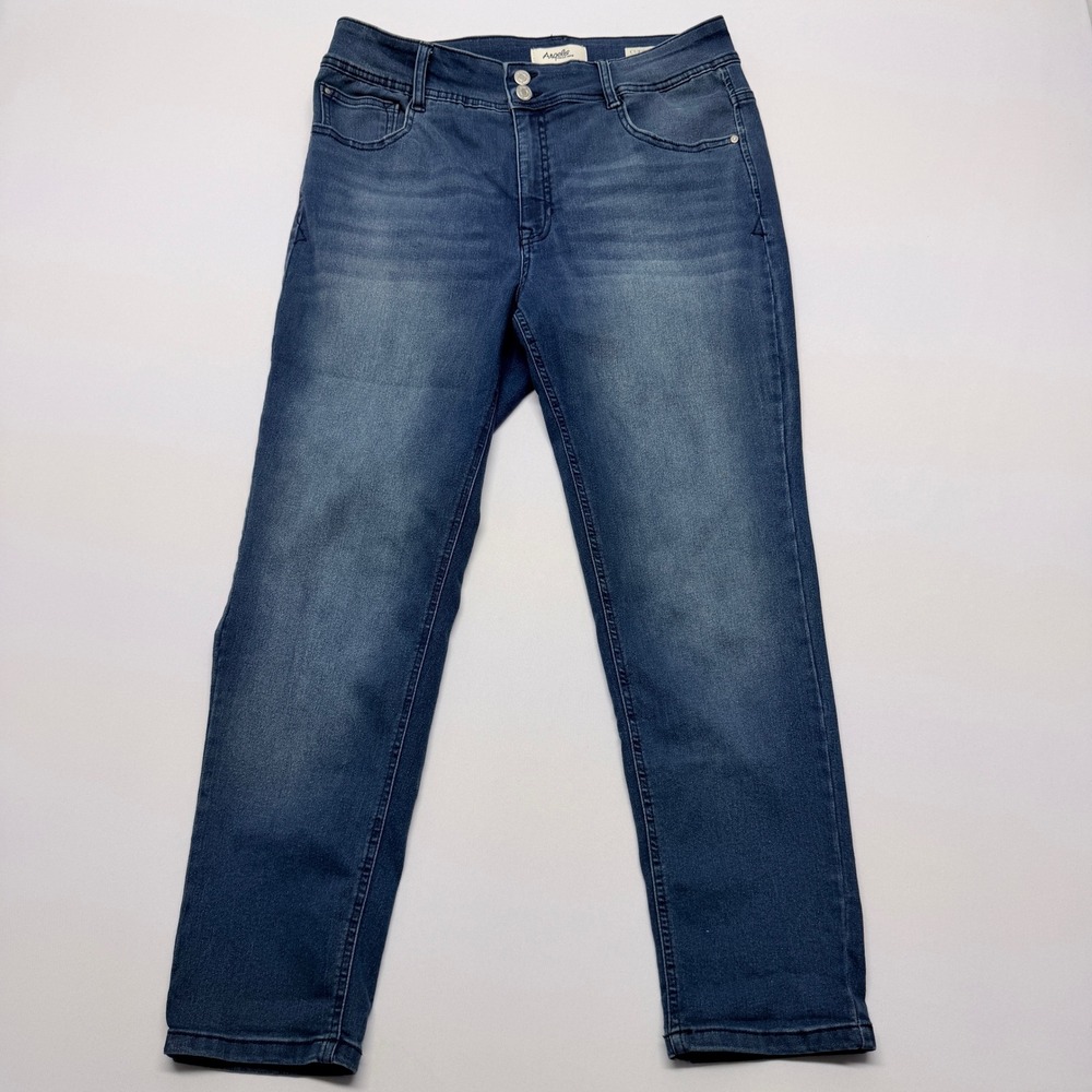 Angels Forever Young Curvy Convertible Blue Jeans Medium Wash Size 16 Straight